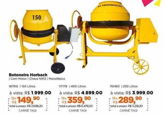 Lojas TaQi Betoneira horbach oferta