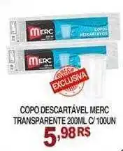 Mercadão Atacadista Copo descartável merc transparente c-100 oferta