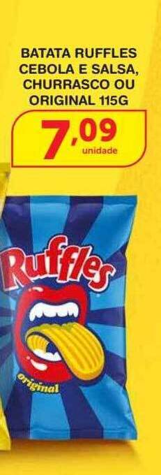 Roldão Batata ruffles cebola e salsa, churrasco ou original oferta