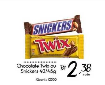 Giassi Supermercados Chocolate twix ou snickers oferta