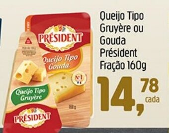 Supermercados Guanabara Queijo Tipo Gruyere ou Gouda President Fracao 160g oferta