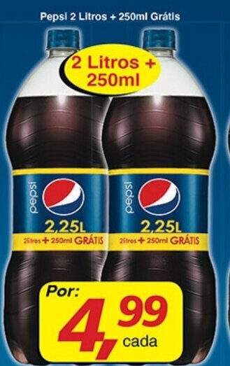 Supermercados Guanabara Pepsi 2L + 250ml Gratis oferta