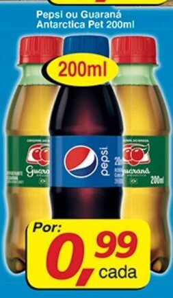 Supermercados Guanabara Pepsi ou Guarana Antarctica pet 200ml oferta