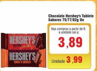 Spani Atacadista Chocolate hershey's tablete sabores oferta