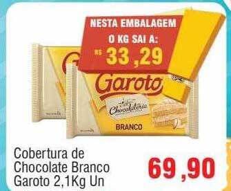 Cobertura de chocolate branco garoto