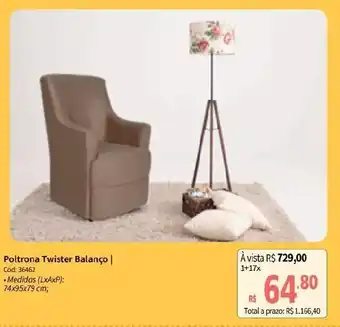 Deltasul Poltrona Twister Balanço oferta