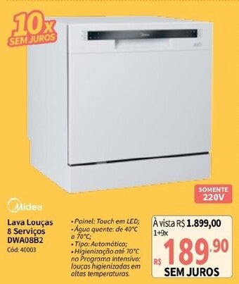 Deltasul Midea Lava Louças 8 Serviços oferta