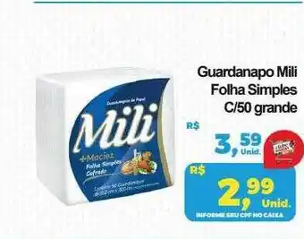 Guardanapo mili folha simples c-50 grande