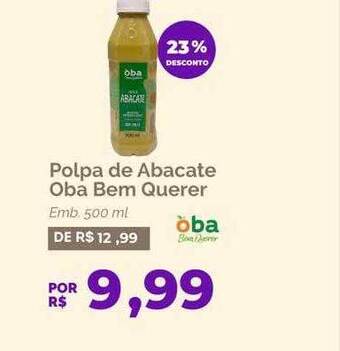 Oba Hortifruti Polpa de abacate oba bem querer oferta