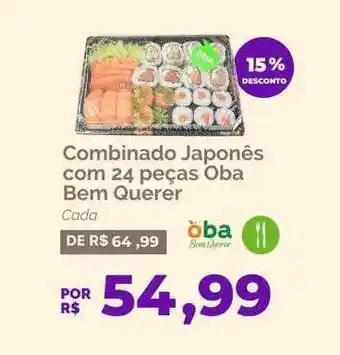 Combinado japonês com 24 peças oba bem querer