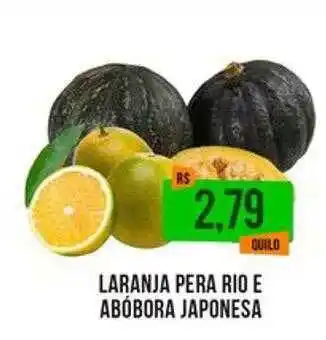 Laranja pera rio e abóbora japonesa