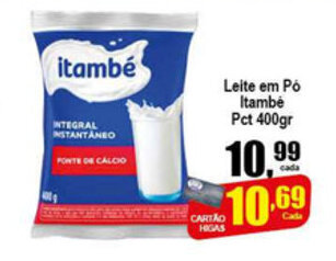 Higa's Supermercado Leite em po Itambe Pct 400g oferta