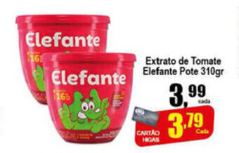 Higa's Supermercado Extrato de Tomate Elefante pote 310g oferta