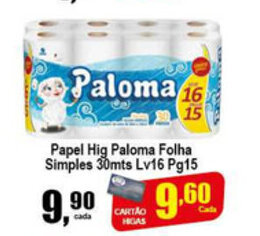 Higa's Supermercado Papel Hig Paloma Folha Simples 30mts Lv16 Pg15 oferta