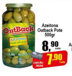 Higa's Supermercado Azeitona Outback pote 500g oferta
