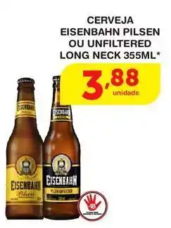Roldão Cerveja eisenbahn pilsen ou unfiltered long neck 355ml* oferta