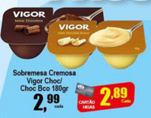 Higa's Supermercado Sobremesa Cremosa Vigor Choc/ Choc Bco 180g oferta