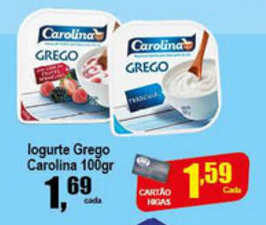 Higa's Supermercado Iogurte Grego Carolina 100g oferta