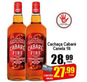 Higa's Supermercado Cachaca Cabare Canela 1L oferta