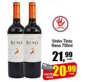 Higa's Supermercado Vinho Tinto Reno 750ml oferta