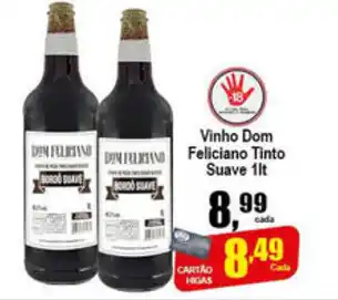 Higa's Supermercado Vinho Dom Feliciano Tinto Suave 1L oferta