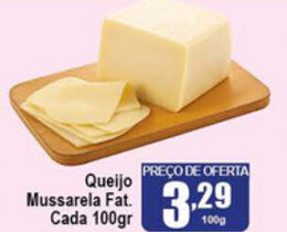 Higa's Supermercado Queijo Mussarela Fat. cada 100g oferta