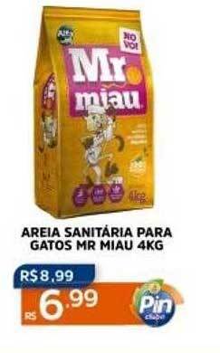 Pinheiro Supermercado Areia sanitária para gatos mr miau oferta