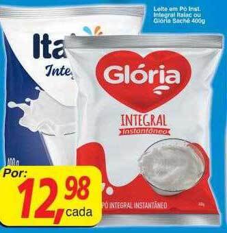 Supermercados Guanabara Leite em pó inst integral italac ou glória sachê oferta