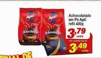 Ricoy Supermercados Achocolatado em pó apti refil oferta