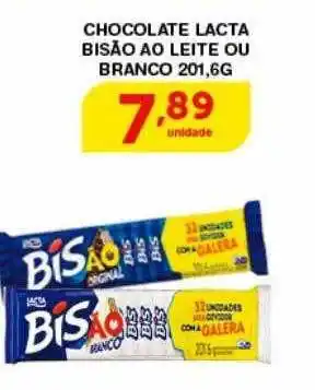 Roldão Chocolate lacta bisão ao leite ou branco 201 oferta