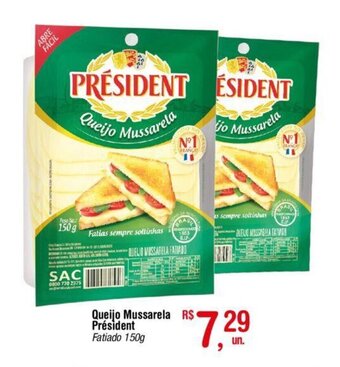 Fort Atacadista Queijo Mussarela Président 150g oferta
