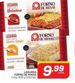 GBarbosa Lasanha forno de minas cong. 600 g (sabores) oferta