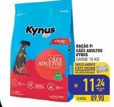 Mercantil Rodrigues Ração para cães kynus 15kg oferta