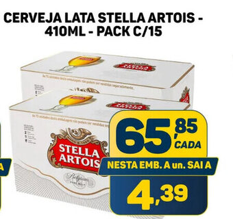 Dom Atacadista Cerveja Lata Stella Artois 410ml pack c/15 oferta