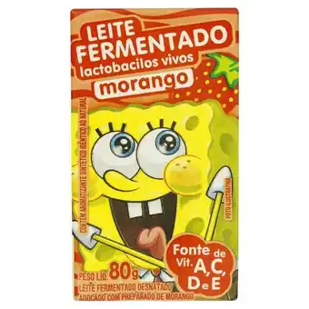 D'avó Supermercado Leite fermentado desnatado morango bob esponja elegê caixa 80g oferta
