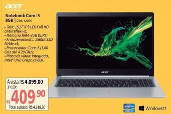 Deltasul Acer Notebook Core i5 8GB oferta
