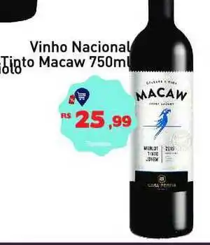 Tonin Superatacado Vinho Nacional Tinto Macaw 750ml oferta
