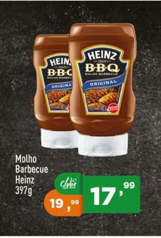 Supermercados Pague Menos Molho Barbecue Heinz 397g oferta