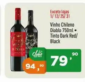 Supermercados Pague Menos Vinho Chileno Diablo Tinto Dark Red Black 750ml oferta