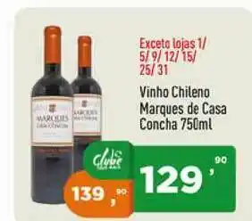 Supermercados Pague Menos Vinho Chileno Marques De Casa Concha 750ml oferta