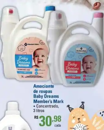 Sam's Club Amaciante de roupas Baby Dreams 3L oferta
