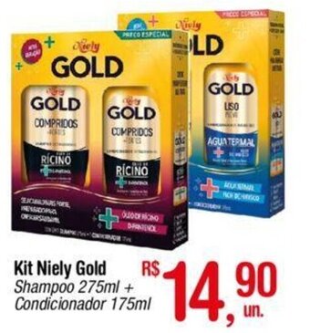 Fort Atacadista Kit Niely Gold Shampoo 275ml + Condicionador 175ml oferta