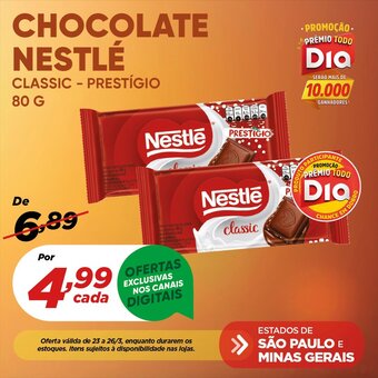 Dia Chocolate Nestlé 80g oferta