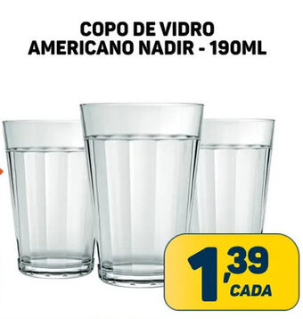 Dom Atacadista Copo de Vidro Americano Nadir 190ml oferta