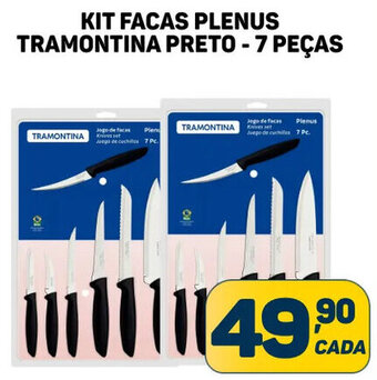 Dom Atacadista Kit Facas Plenus Tramontina Preto 7 peças oferta