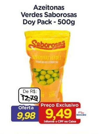 Azeitonas Verdes Saborosas Doy Pack 500g