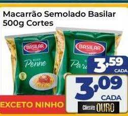 Macarrão semolado basilar cortes
