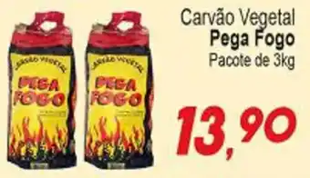 Villefort Atacadista Carvão Vegetal Pega Fogo 3kg oferta