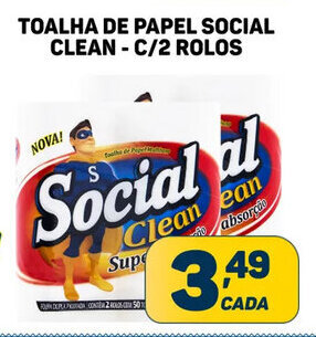 Toalha de Papel Social Clean c/2 rolos