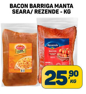 Dom Atacadista Bacon Barriga Manta Seara/ Rezende 1kg oferta